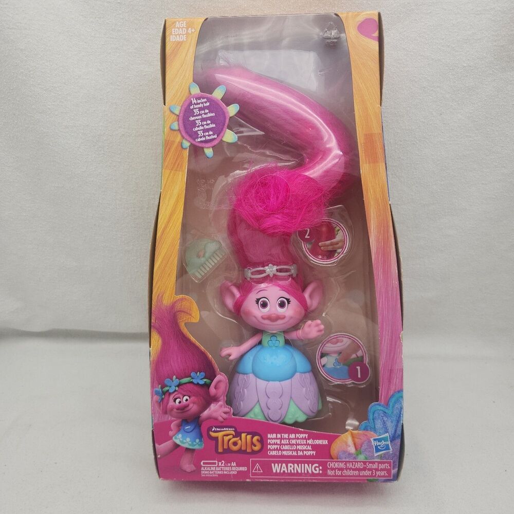 Doll Hair In The Air Poppy Troll Bendable Lights and Sound Hasbro Accessory NEW